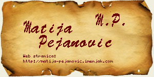 Matija Pejanović vizit kartica